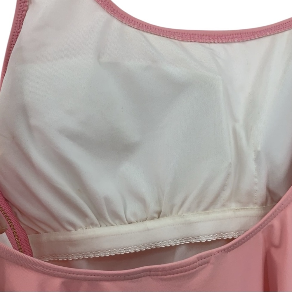 CARMEN MARC VALVO Season Cruise U-Back Side-Zip Swimsuit in Soft Pink Size 14 - Picture 11 of 16